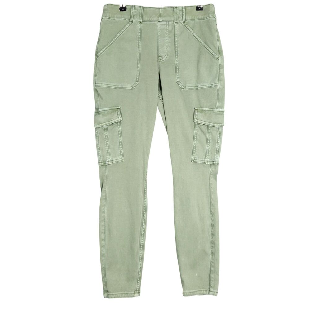 SPANX 20311Q Green Stretch Twill Ankle Skinny Cargo Pants SIZE LP LARGE PETITE